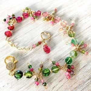 Georgia James Jewels "Bettina" Watermelon Tourmaline Bracelet